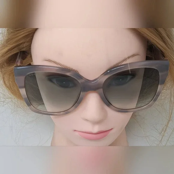 NWT Gucci Women's Sunglasses Marble Gray Square Full Rim GG0459S 005 54-19-145 - Picture 15 of 16